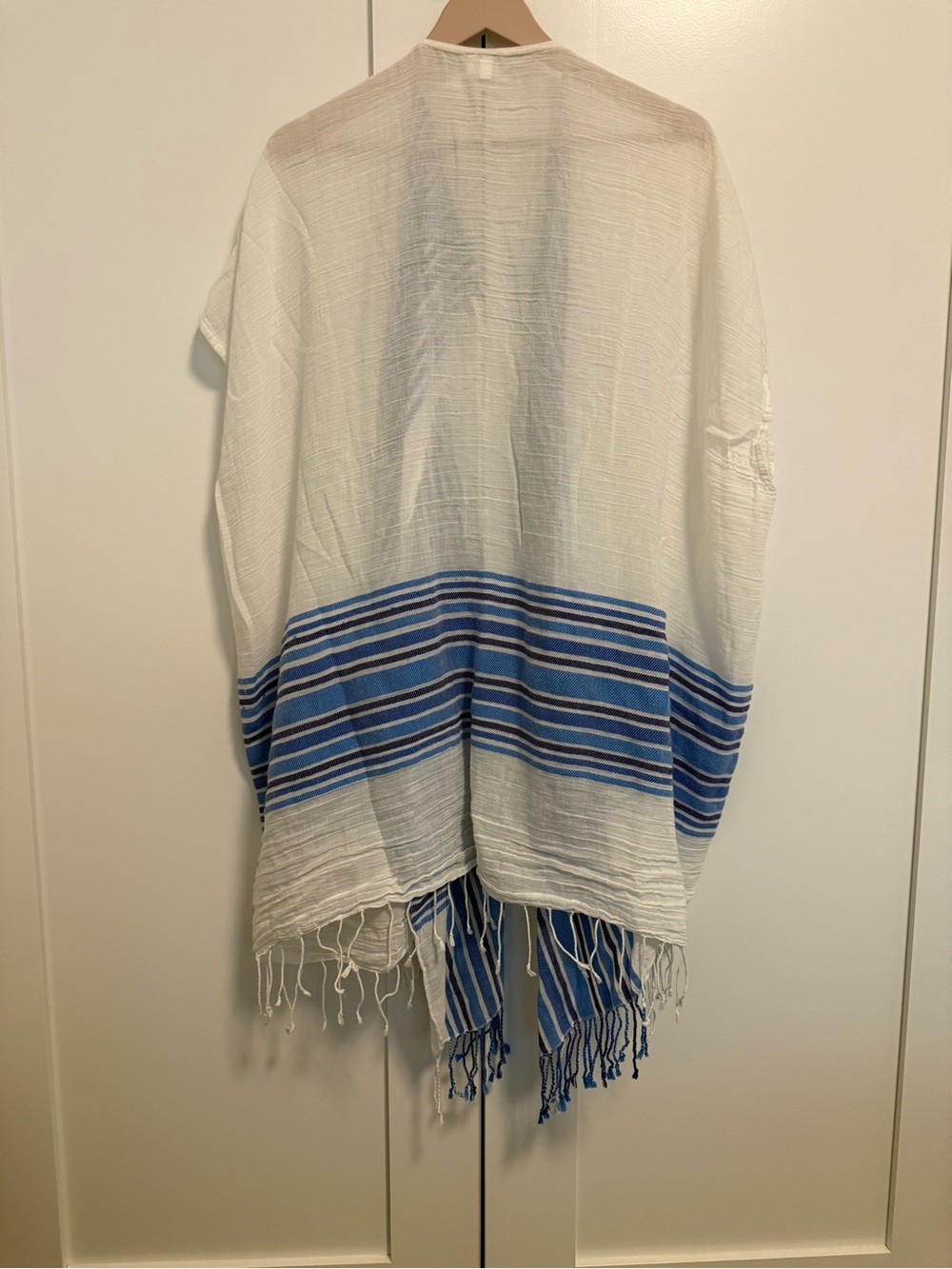 J. Crew White and Blue Striped Beach Kimono - Picture 4 of 4